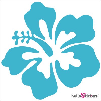 Autocollant fleur exotique hibiscus hawaï - ref 0002 - Stickers