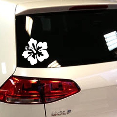 Autocollant fleur exotique hibiscus hawaï - ref 0002 - Stickers Autocollants  personnalisés