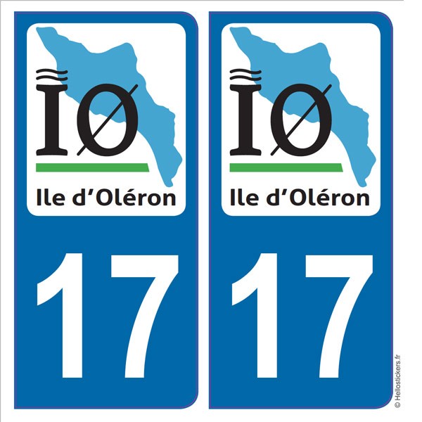 stickers Ile d'Oléron IO Autocollant immatriculation adhésif plaque  département 17 - Stickers Autocollants personnalisés