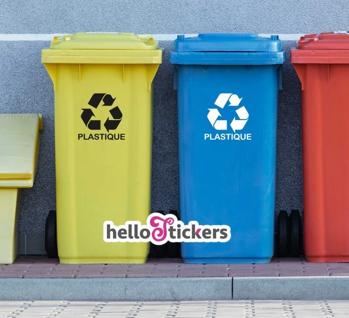 Autocollant poubelle recyclage papier - Sticker Communication