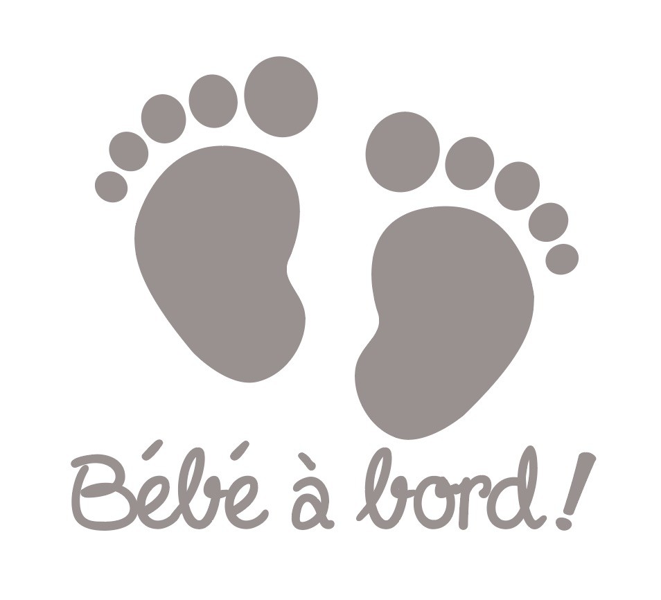 Sticker Bébé à bord 02 - Pied de bébé - Made in France