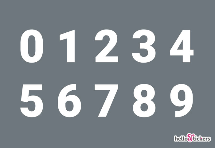 autocollant chiffres numéros adhésifs découpés - Stickers