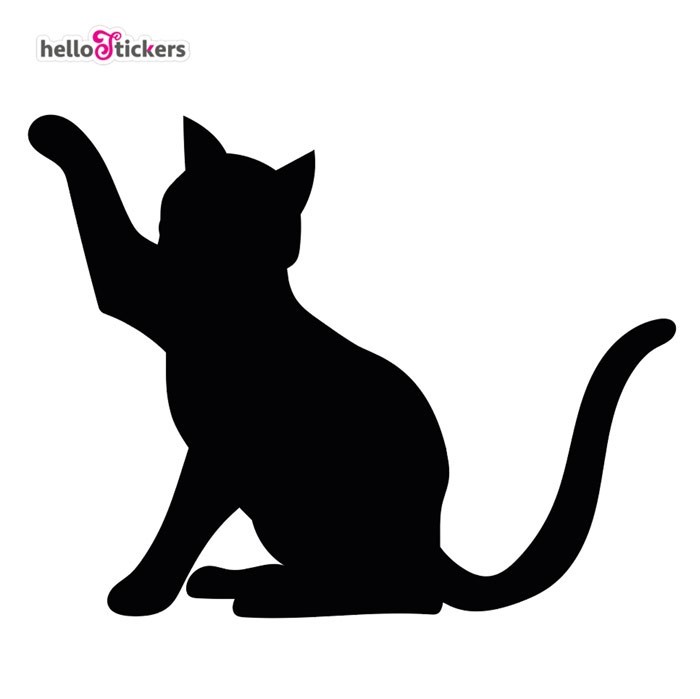 autocollant silhouette de chats sticker chatons - ref 170320 - Stickers  Autocollants personnalisés