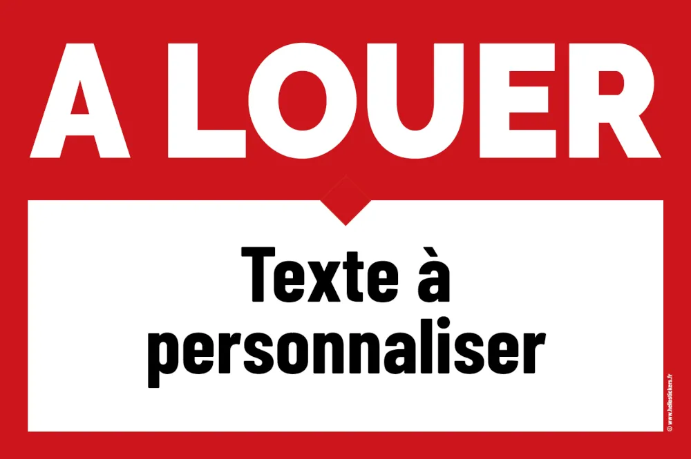 sticker A Louer avec texte personnalisable autocollant 200924