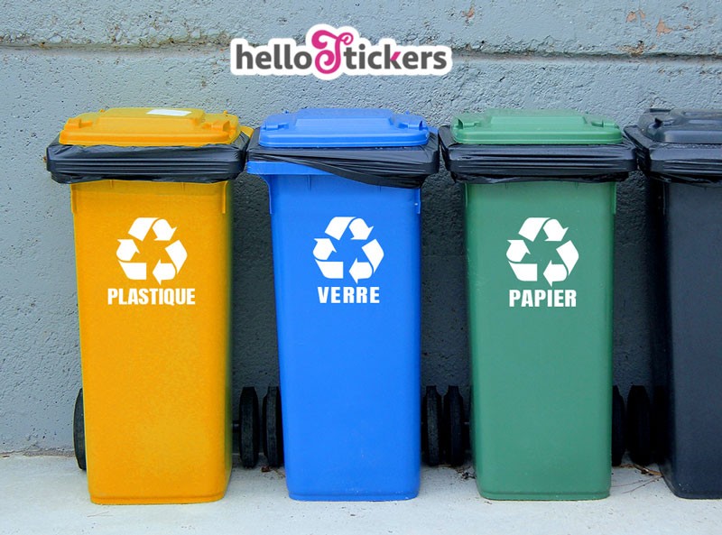 sticker recyclage plastique autocollant pour poubelles - Stickers  Autocollants personnalisés
