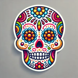 sticker Mexique tête de mort fete des morts autocollant - ref 290624