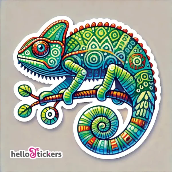 sticker caméléon multi color pour déco