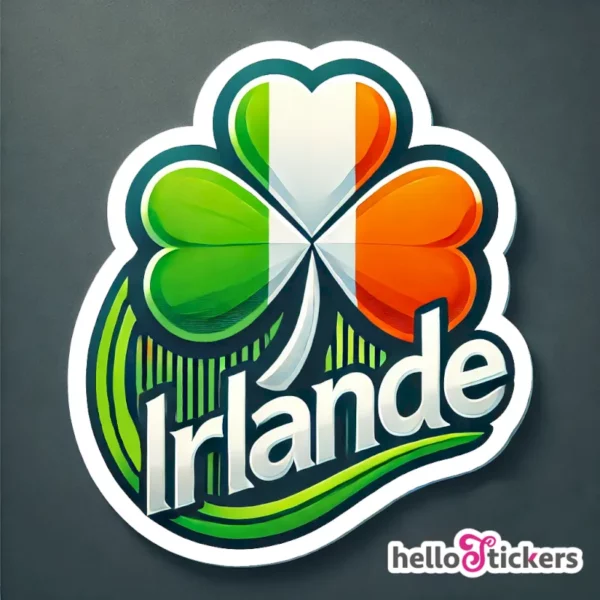 sticker irlande symbole trefle drapeau irlandais autocollant 250424