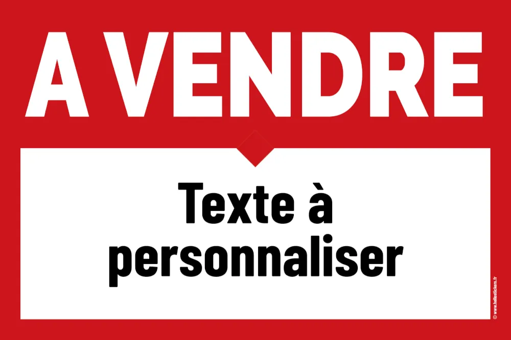 sticker A Vendre avec texte personnalisable autocollant 190924