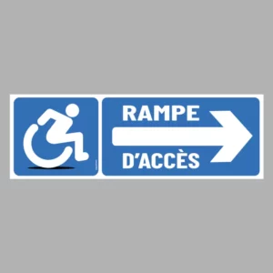 Sticker Accessibilité handicapé Rampe d'accés à DROITE