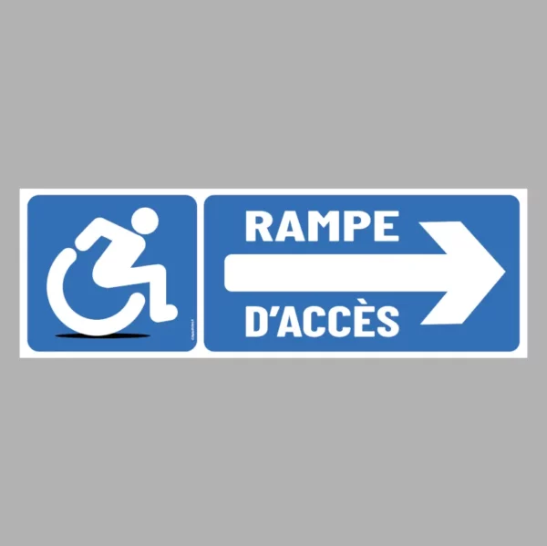 Sticker Accessibilité handicapé Rampe d'accés à DROITE