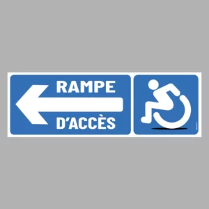 Sticker Accessibilité handicapé Rampe d'accés à GAUCHE