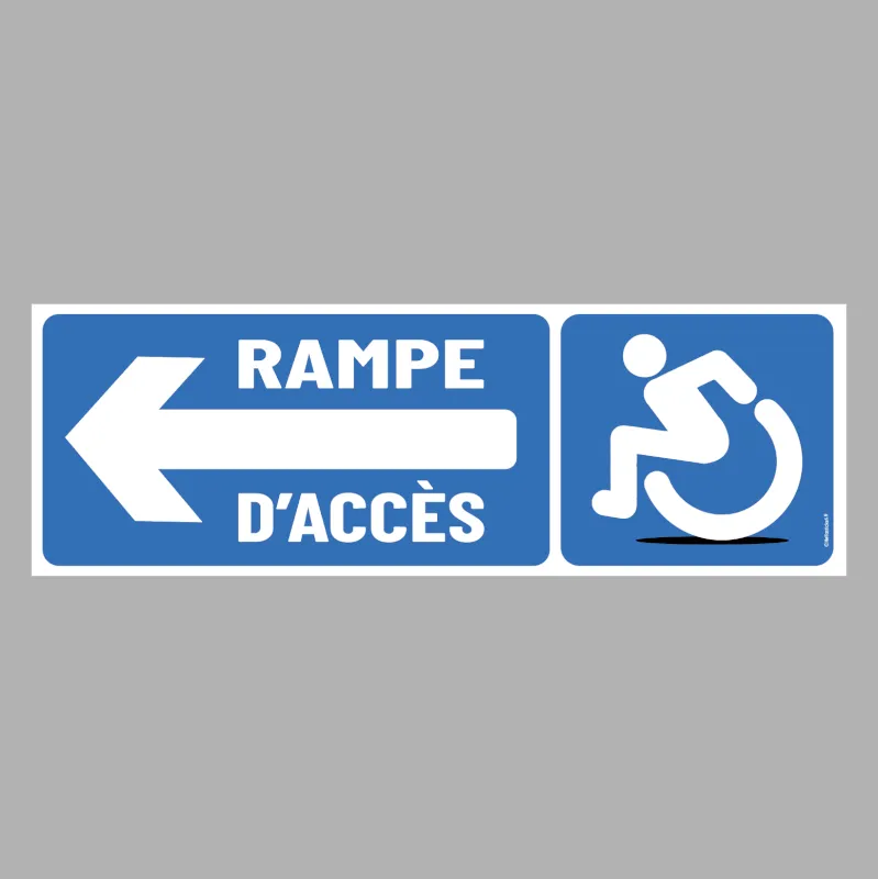 Sticker Accessibilité handicapé Rampe d'accés à GAUCHE