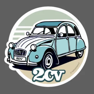 sticker 2cv Citroën collection autocollant, Sticker 2CV Citroën voiture vintage, Autocollant rétro pour Citroën 2CV